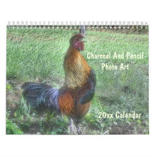Calendário Arte Fotográfica a Carvão e Lápis