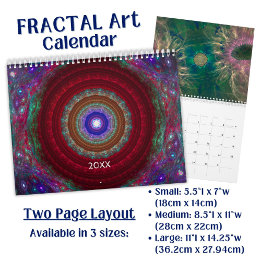 Calendário Arte Fractal Colorida -