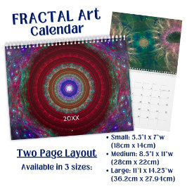 Calendário Arte Fractal Colorida -