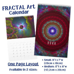 Calendário Arte Fractal Colorida - longa