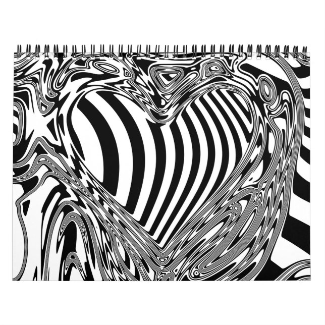 Calendário Arte Geométrica A Preto E Branco 12 (Capa)