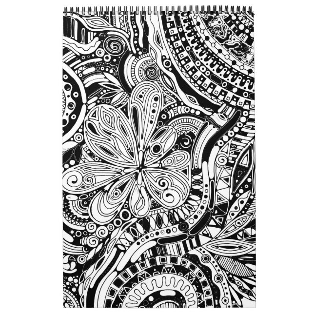 Calendário Arte Geométrica Preta E Branca 15 (Capa)