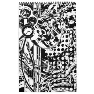 Calendário Arte Geométrica Preta E Branca 20