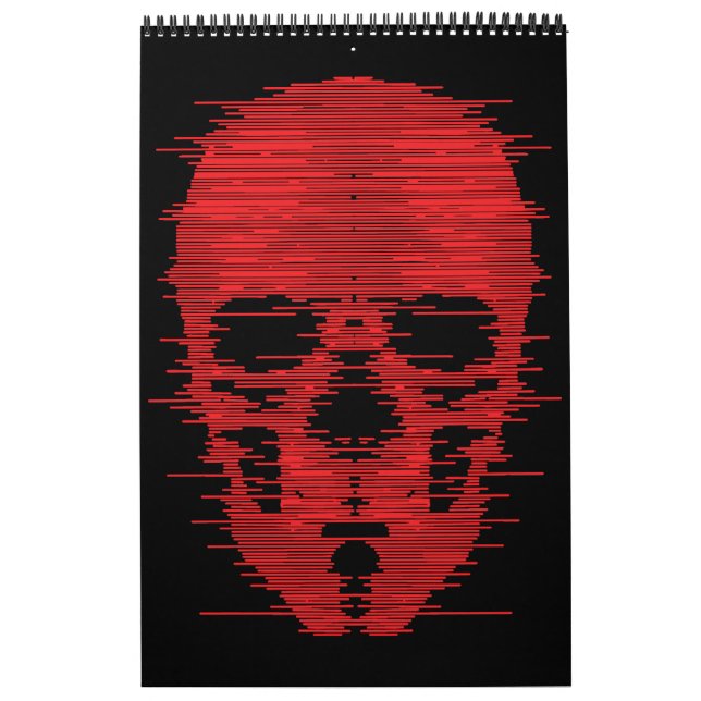 Calendário Arte Glitch da Caveira Vermelha (Capa)