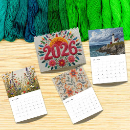 Calendário Arte Moderna de Ponto Cruz 2026 | Estética