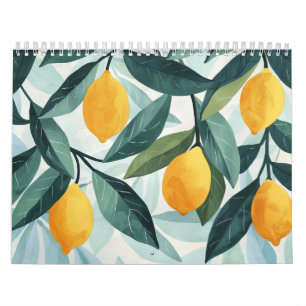Calendário Arte Moderna Escandinava Floral Frutas   Parede de