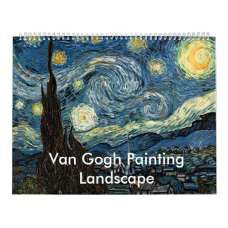 Calendário Arte paisagem de Van Gogh arte fina