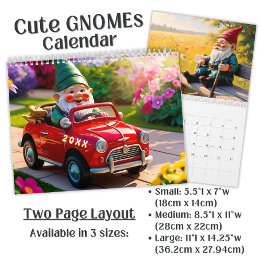 Calendário Arte Personalizada de Gnomo de Jardim Fofo