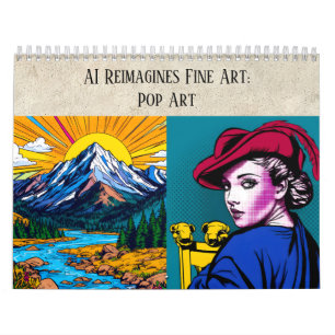 Calendário Arte Pop AI Estética Artística - Arte Refinada Rem
