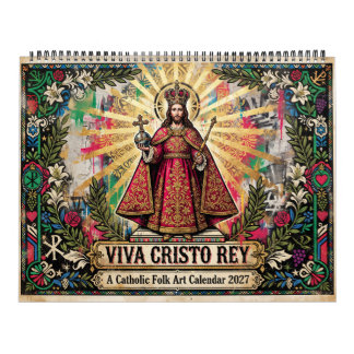Calendário Arte Popular Católica Viva Cristo Rei