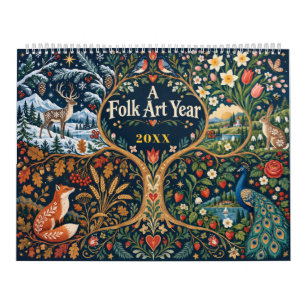 Calendário Arte Popular Estações Botânica Vida Selvagem