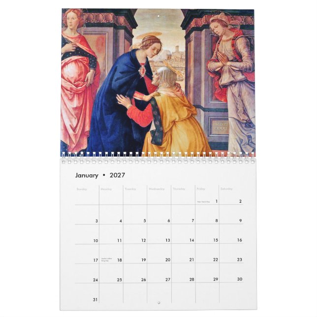 Calendário Arte religiosa (Jan 2027)
