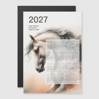 Calendário Artístico de Cavalo 2027 com Verso Magn