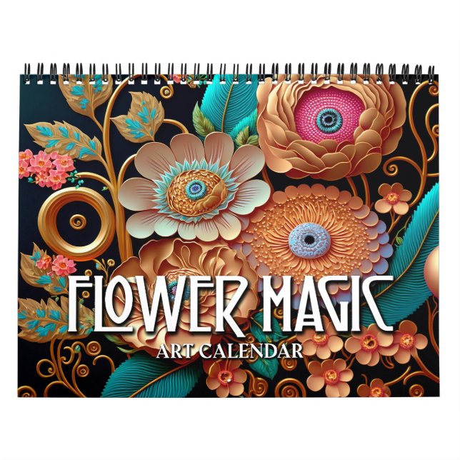 Calendário Artístico de Flores Estilizadas Flower  (Capa)
