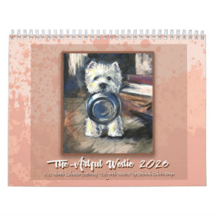Calendário Artístico Westie por Deborah Borgo