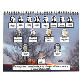 Calendário Árvore da Família de Fotos, 12 Fotos Cênicas