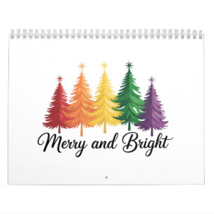 Calendário Árvore De Natal Colorida Alegre E Brilhante Gay LG