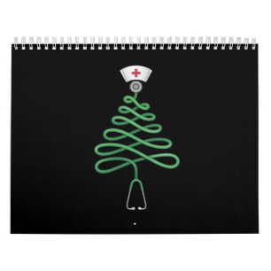Calendário Árvore de Natal Estetoscópio Enfermeira Roupa de T