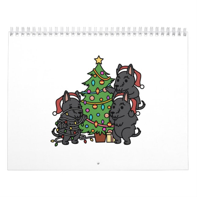 Calendário Árvore de Natal Terrier escocesa (Capa)