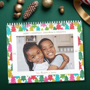Calendário Árvores de Papel Coloridas Foto de Natal