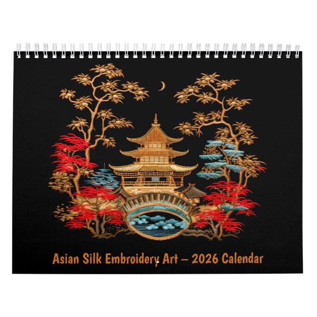 Calendário Asian Silk Embroidery Art – 2026 Calendar (Capa)