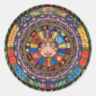 Calendário asteca 3" etiqueta redonda