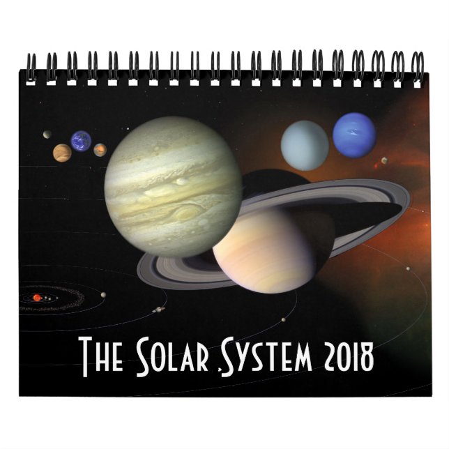 Calendário Astronomia de espaço 2018 dos planetas do sistema (Capa)