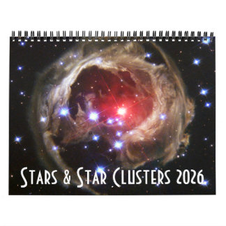 Calendário Astronomy Star Clusters NASA Universo 2026