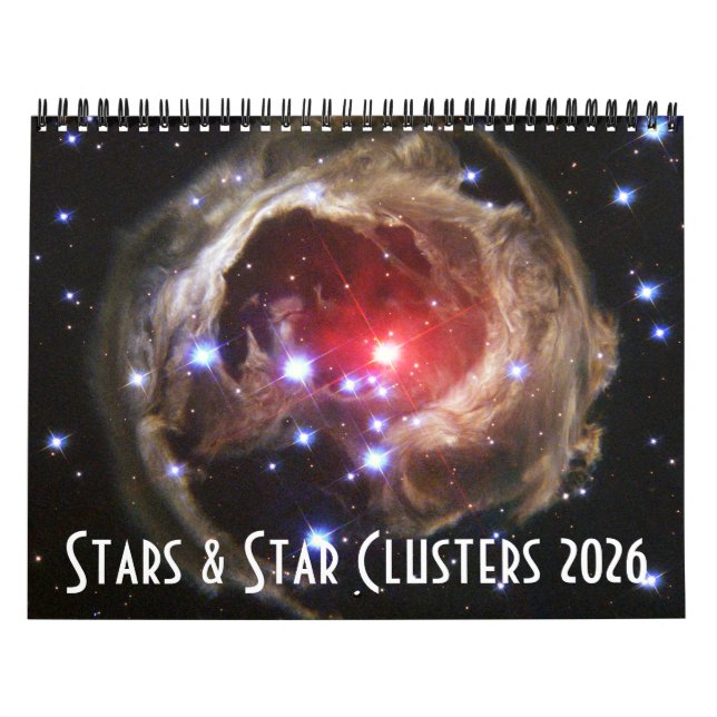 Calendário Astronomy Star Clusters NASA Universo 2026 (Capa)