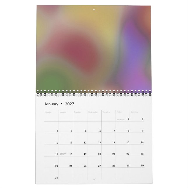 Calendário através do vidro de aparência... (Jan 2027)