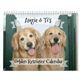 Calendário Augie e cão 2018 do golden retriever do Ti
