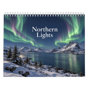 Calendário Aurora Boreal Luzes do Norte Paisagens Naturais