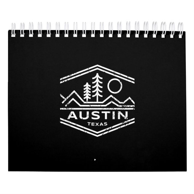 Calendário Austin Texas Oferece Austin TX Caminho Exterior (Capa)