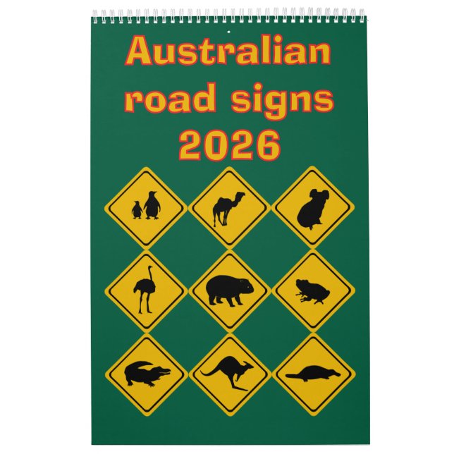 Calendário Australian road signs 2026 (Capa)