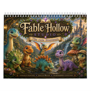 Calendário Aventuras de Dinossauros Fofos do Estúdio Fable Ho