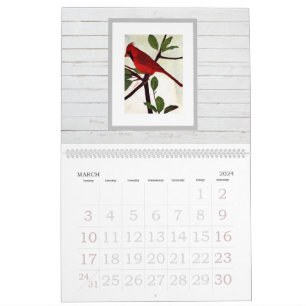 Calendário Aves de Na moda de Aquarela Moderna