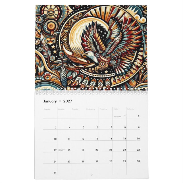 Calendário Aves Nativas Americanas (Jan 2027)