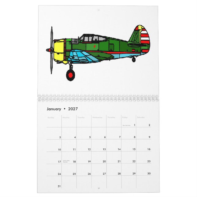 Calendário aviões, 2011 (Jan 2027)