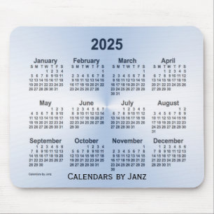 Calendário Azul Aço 2025 por Janz Mouse Pad