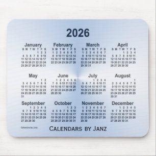 Calendário Azul Aço 2026 por Janz Mouse Pad