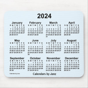 Calendário Azul Alice 2024 por Janz Mouse Pad
