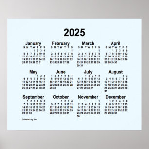 Calendário Azul Alice 2025 por Janz Impressão