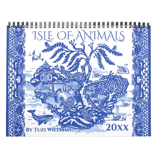 Calendário Azul-branco, natureza selvagem, Design (Capa)
