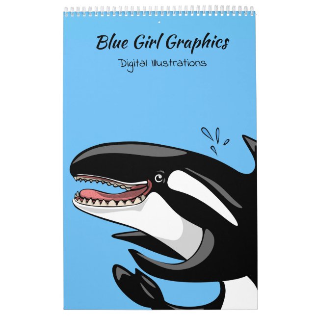 Calendário azul da ilustração dos gráficos da (Capa)