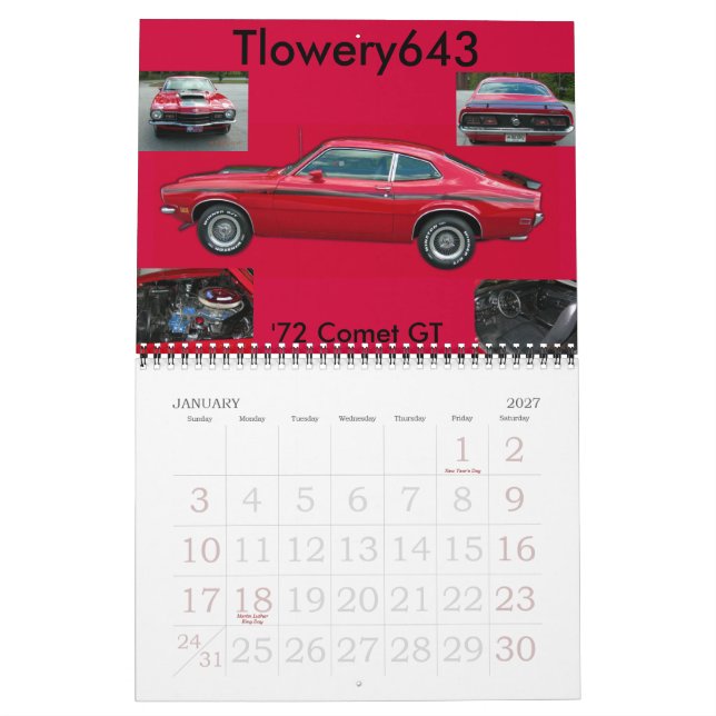 calendário azul dos independentes e dos cometas (Jan 2027)