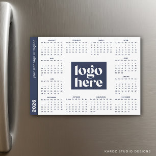 Calendário Azul Marinho 2026 Empresarial Com Logo 