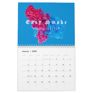 Calendário Azul Red Smoking Vape Business Compro