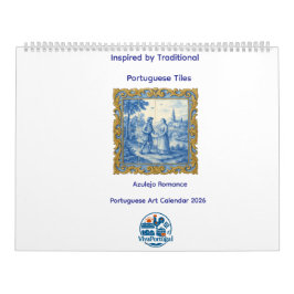 Calendário Azulejo Romance Portuguese Art Calendar 2026