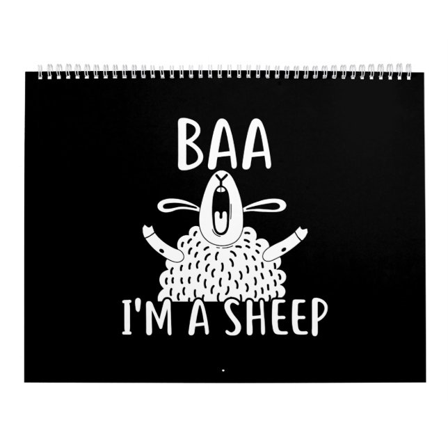 Calendário Baa I'm A Sheep | Proprietário de ovinos presente (Capa)