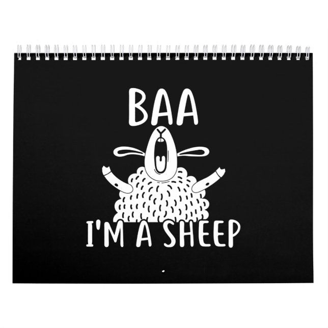 Calendário Baa I'm A Sheep | Proprietário de ovinos presente (Capa)